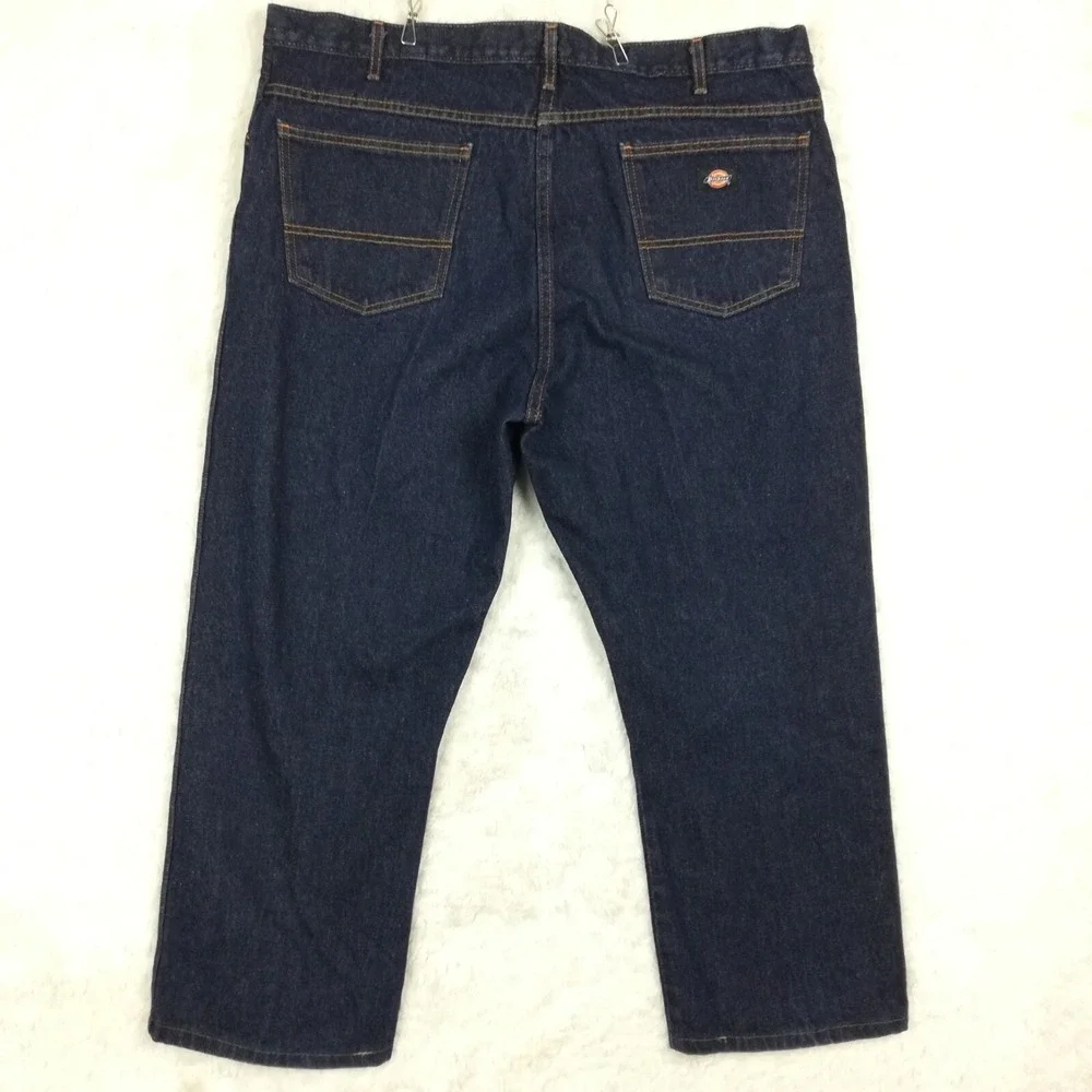 Dickies Mens Jeans Regular Fit Straight Leg Blue Denim Dark Indigo 44x30‎